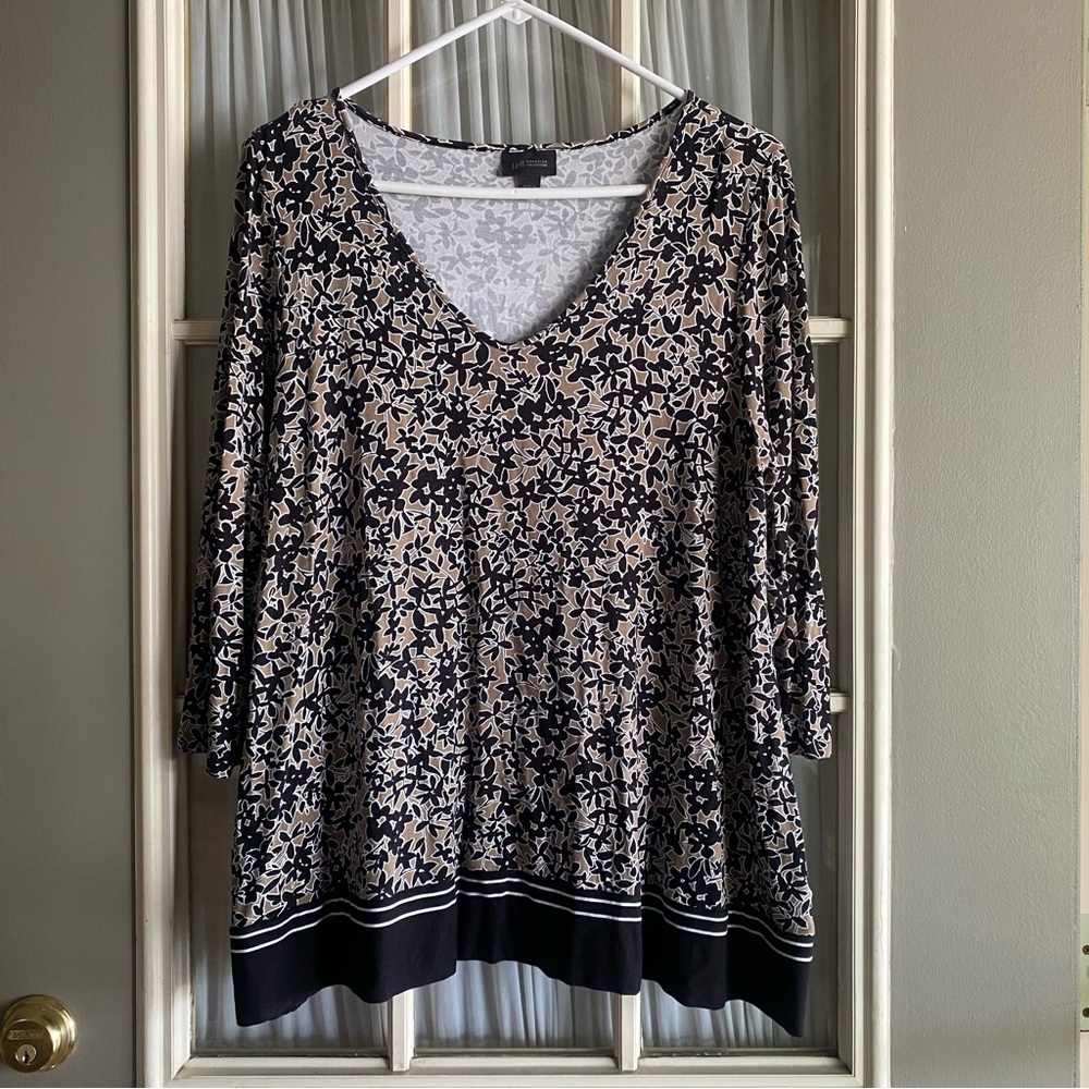 J. Jill black and tan floral top